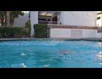 Man jumps and stuck on inflatable ring