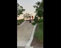 three women carnival costumes stairs