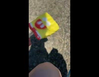 Woman surprised at spongebob ice cream eyes