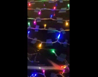 Car covered with lights and tapes