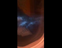 Window plane view show thunderstorm weather night