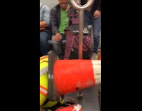 Traffic cone heads worshipping traffic cone