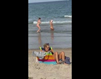 Girl butt bikini kneel beach mouse cap part 1