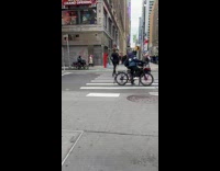 Woman cross street like in fashion show