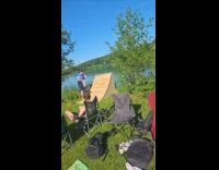 Man fails to ride bike onto ramp and falls 