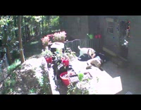 Mans leg falls through porch deck 