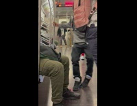 Kids get into conductor area to blow horn