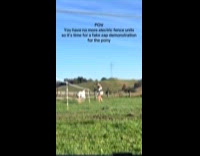 Collab Clips MPUGC - Woman pretending to get zapped by non electric fence