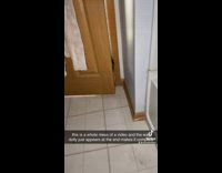 Cat drinking from faucet and other sneaking in bathroom