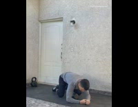 Guy falls and lands on kettlebell fail 