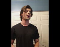 Black shirt guy sings yells no 