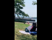 Collab WINY - Naked man sit on grass at park