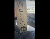 Guy has welcome pumpkin wood sign 