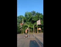 Man does trick shot from behind the ring