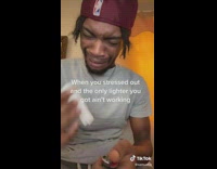 Guy cries over only lighter not working
