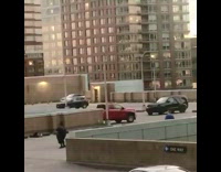 Two girls wear black blue inflatable bodysuits 