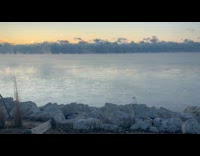 Submitter shows steams from frozen Lake Michigan