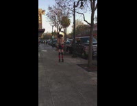 Collab Kook Of The Day - man in red outfit skates and falls on street