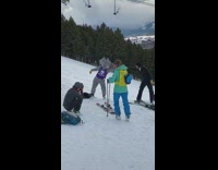 Melvin brewing elephant costume snow ski mountain