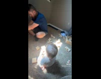 Collab Clips MPUGC - Man hogging wooden blocks from son