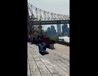 Guy lays down dry hump at park