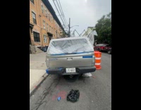 Car on street being repainted 