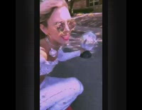 Girl disco ball skateboards to fleetwood mac