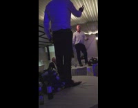 Wedding Guy Walks From Table To Table Falls Down