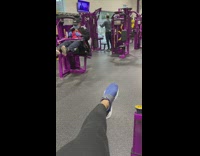 Guy does sit ups leg curl machine 