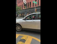 Man skull mask drive car nyc street