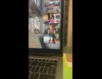 Woman curly hair tiktok selfie online classes