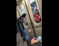 Group of people blonde girl through window