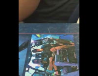 Hermit crab climbs across blue book and falls off the edge, logic 1800 song