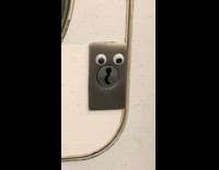 Keyhole on train with eyes 