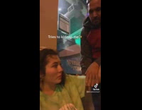 Girl thinks homeless person is being nice