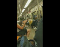 breakdance routine on train