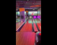 Man bowling ball on gutter then slipped