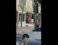 Three girls standing on ledge flower wall