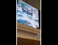 Dad playing video games wont let son win 