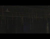 Spooky decor hangs from station 