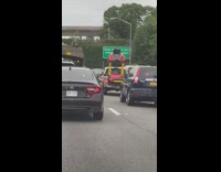 Truck transports upright treadmill pt. 2