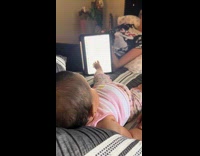 Collab Clips MPUGC - Baby using ipad with foot