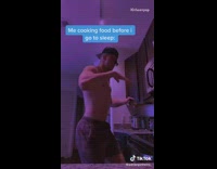 Roommate goes to work guy cooks food 