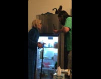 Guy beer old lady cheese dogs couch