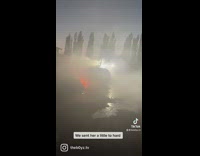 Car on fire after doing burnout 