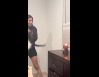 Candle flame burn fur of cat tail