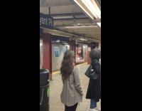 Train parked stopped near another train subway