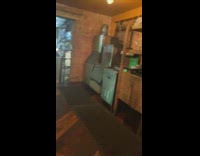 Restaurant bathroom with a porta-potty door