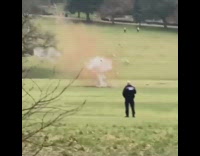 Old WW2 bomb explodes on park grass