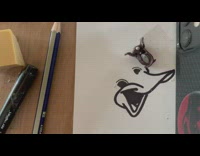 Hairclip shadow complete drawing of duck head